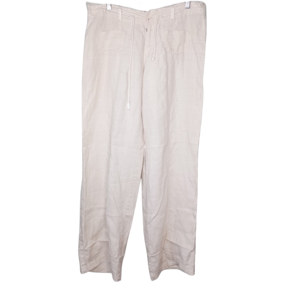 Vintage Linen Lagenlook Distressed Coastal Grandma Pants - Picture 1 of 15